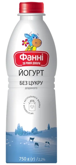 Йогурт 2,2% ТМ Фанні (Пляшка 0,750 кг)